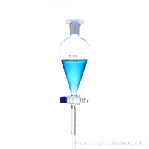 Customizable High Borosilicate Glass Pear-Shaped Dispensing Funnel (60mm-200mm) for Laboratories